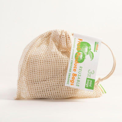 Organic Cotton Reusable Produce Bag - 3 Small Bags