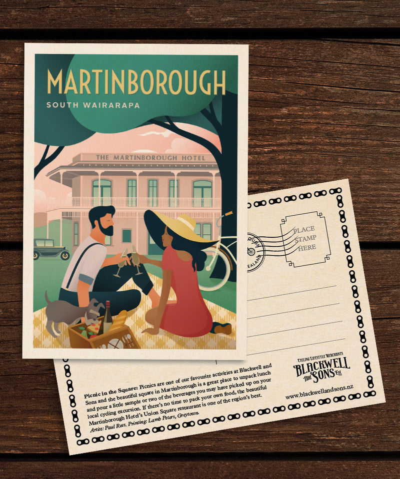 Picnic in the Square Postcard - Martinborough - Blackwell Press Exclusive