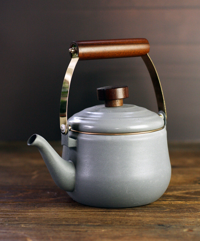 Barebones Enamel Teapot - Slate Grey