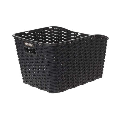 Basil Weave Rear Carrier Basket - Black
