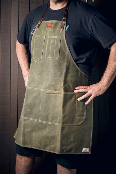 Artisan Apron - Leather and Waxed Canvas