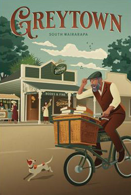 Limited Edition Art Print: BOOK A BICYCLE COURIER - Greytown - Blackwell Press Exclusive