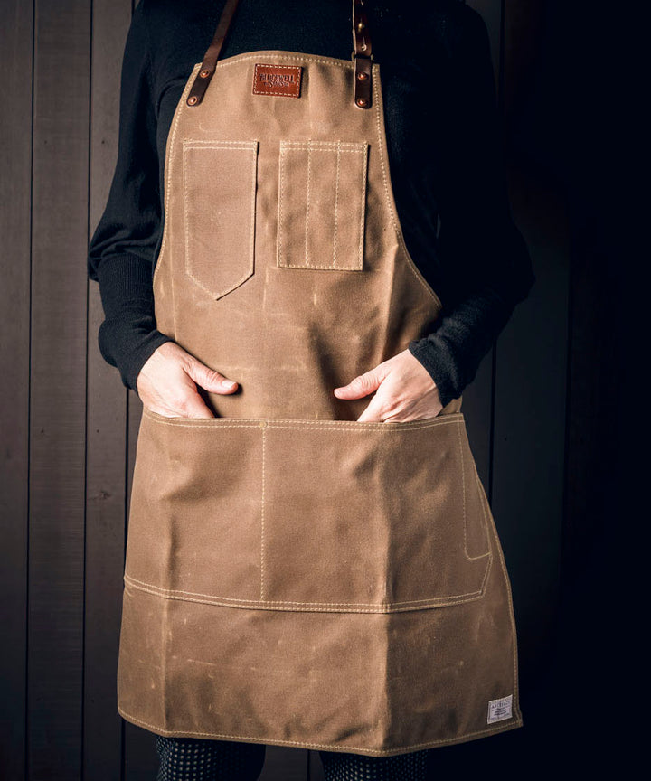 Artisan Apron - Leather and Waxed Canvas