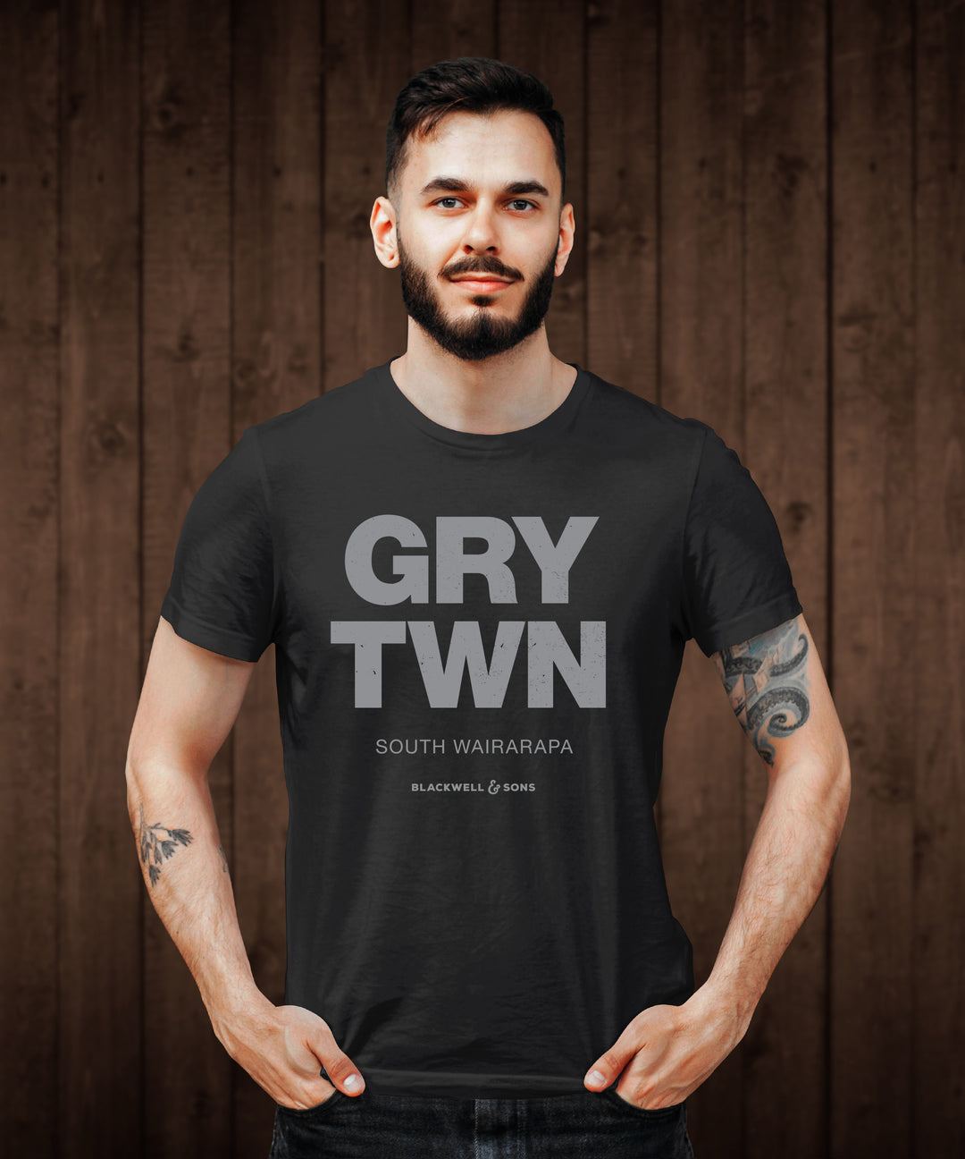 Greytown Patriot GRYTWN Tee Shirt - Black NEW