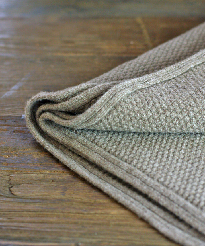 Jane Shand Undyed Merino Basketweave Blanket