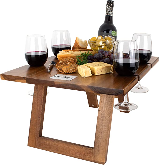 Komorebi Portable Folding Wine and Champagne Picnic Table