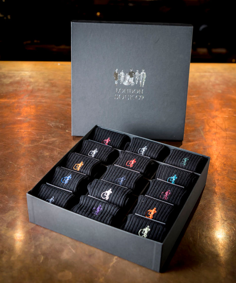 Fifteen Pair Gift Set - Simply Black - By London Sock Company