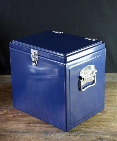 Po 'di Fame Vintage Metal Cooler Box - Navy