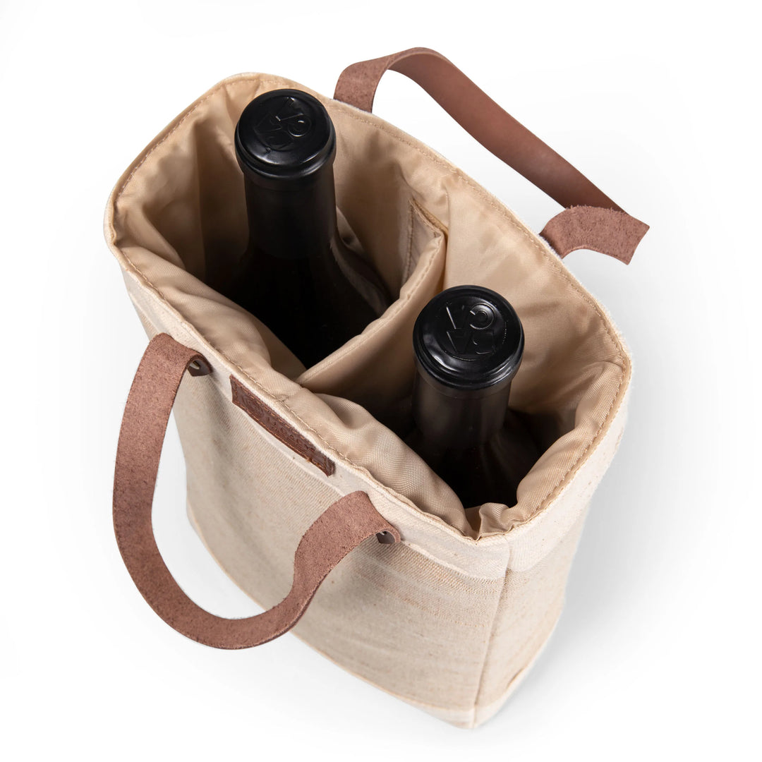 Pinot - Jute 2-bottle Insulated Wine Bag