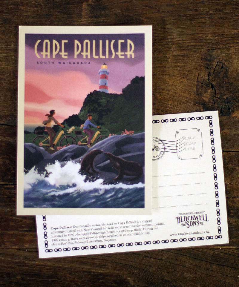 Lighthouse Liaison Postcard - Cape Palliser - Blackwell Press Exclusive