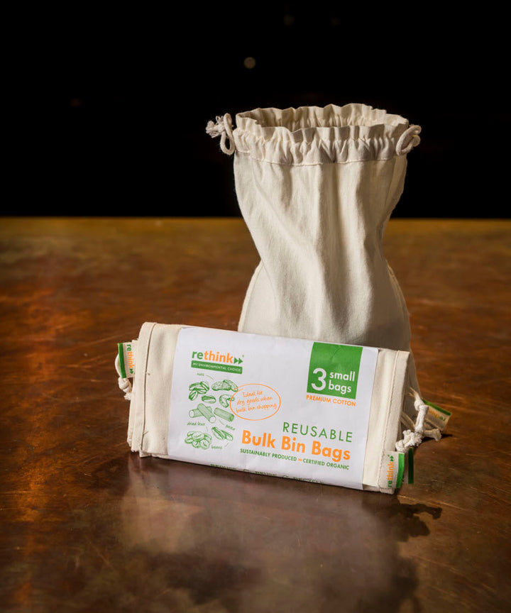 Organic Cotton 3 x Small Bulk Bin Bags