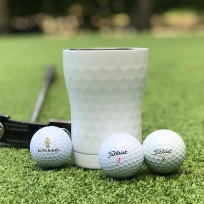 Insulated Cup 12oz (355ml) - Hammered White / Dimpled Golf