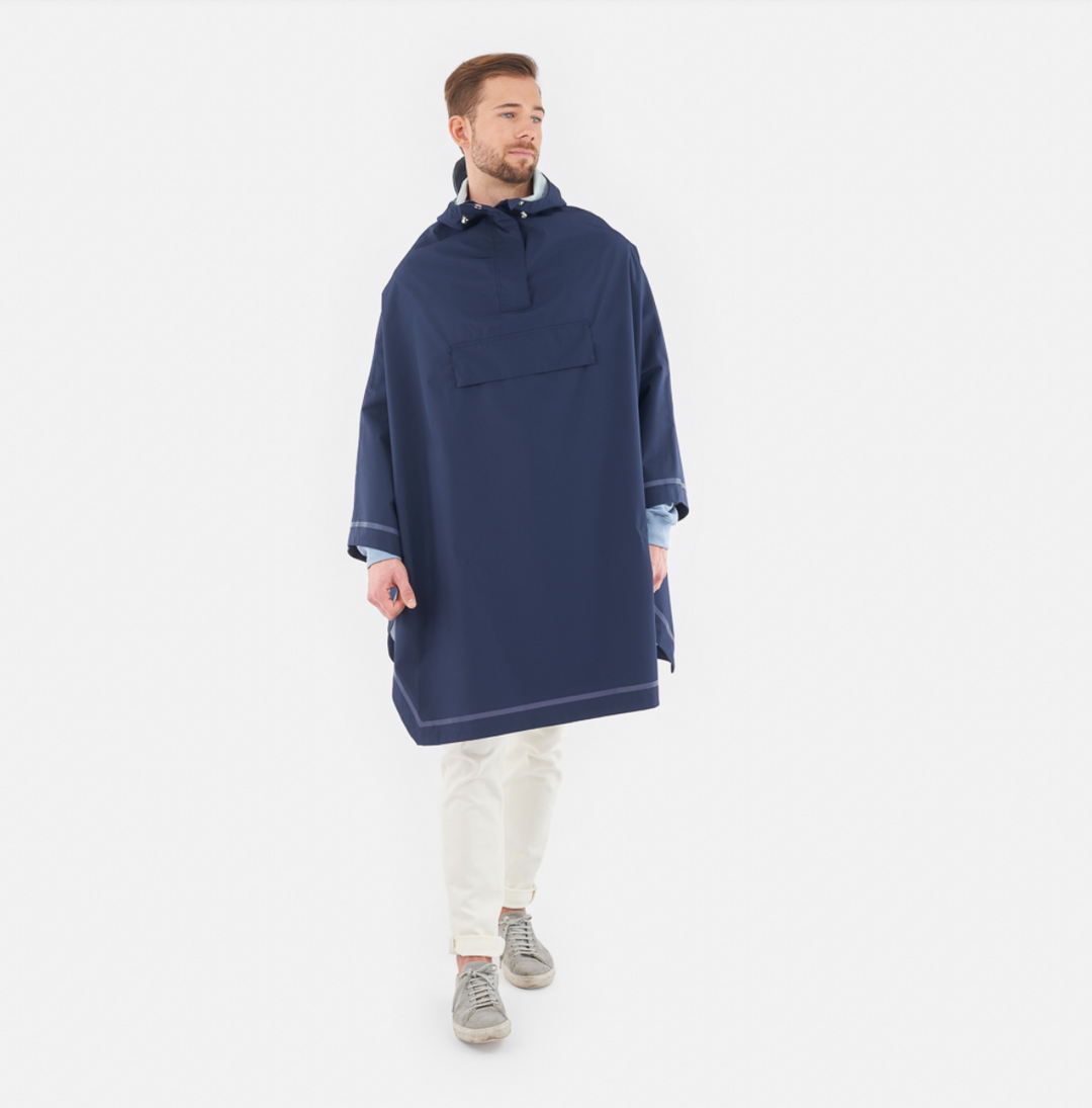 Imbris Rain Poncho - Navy