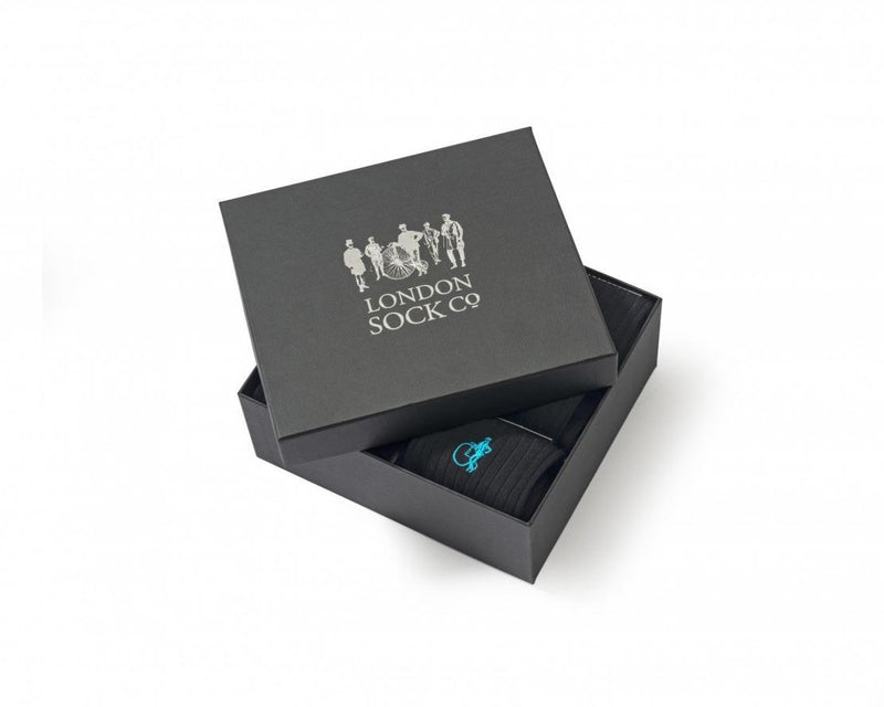 Six Pair Gift Box - Simply Black - By London Sock Company