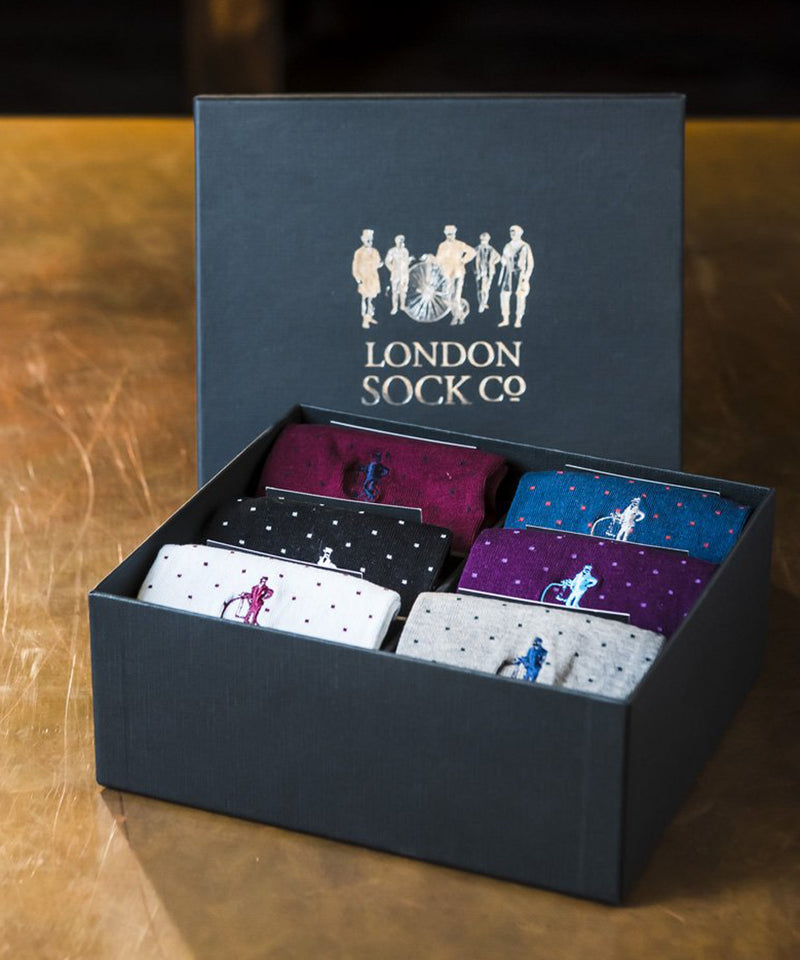 Six Pair Gift Box - Spot of Style - By London Sock Company