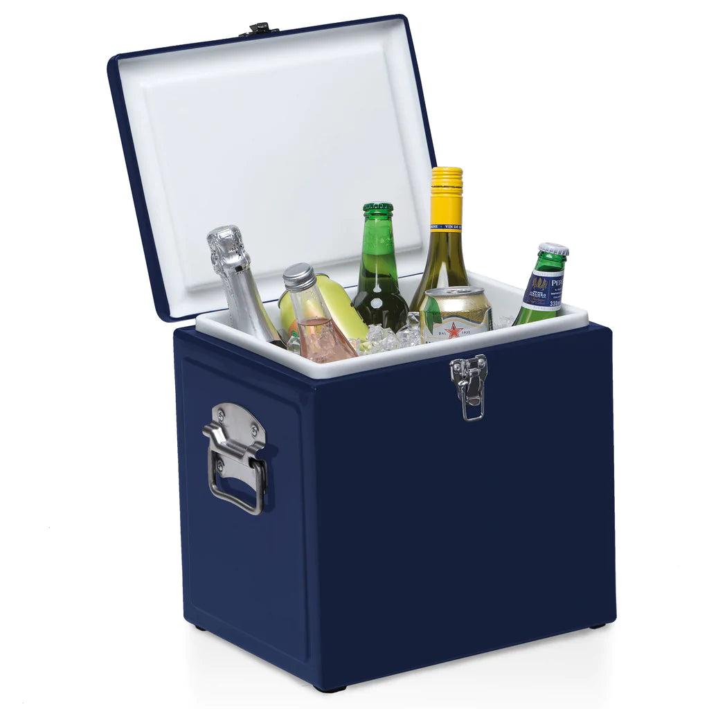 Po 'di Fame Vintage Metal Cooler Box - Navy