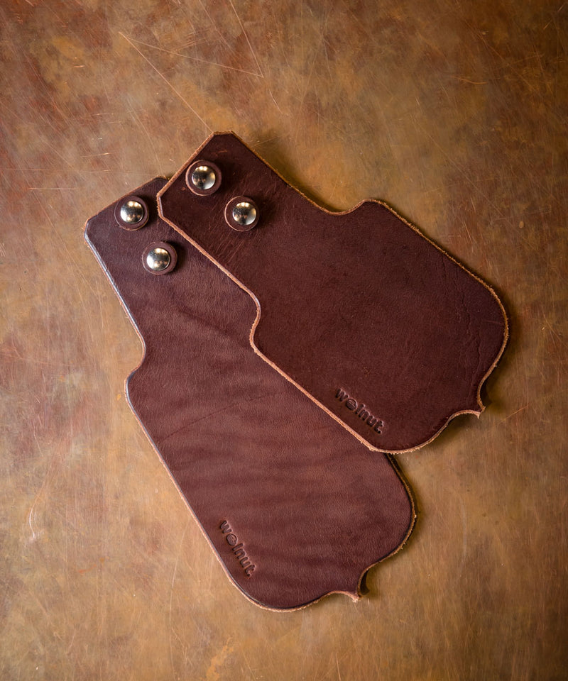 Walnut Leather Mud Flap Set - Dark Brown