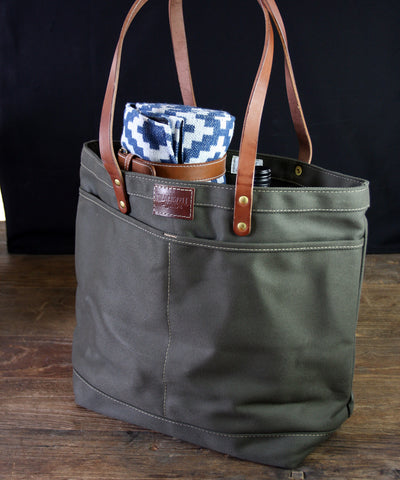 Blackwell and Sons Zippered Tote - Olive Twill